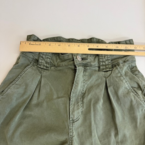 Paige Pants Womens 25 Green Harper Wide Leg High Rise Paperbag - Picture 9 of 11